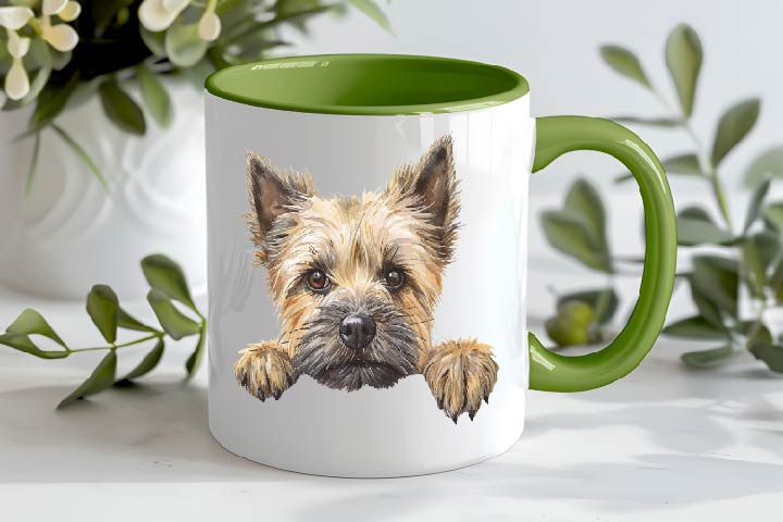 Personalized Two-Tone Mug with Dog Portrait – Custom Pet Gift