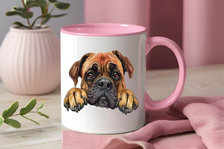 Personalized Two-Tone Mug with Dog Portrait – Custom Pet Gift