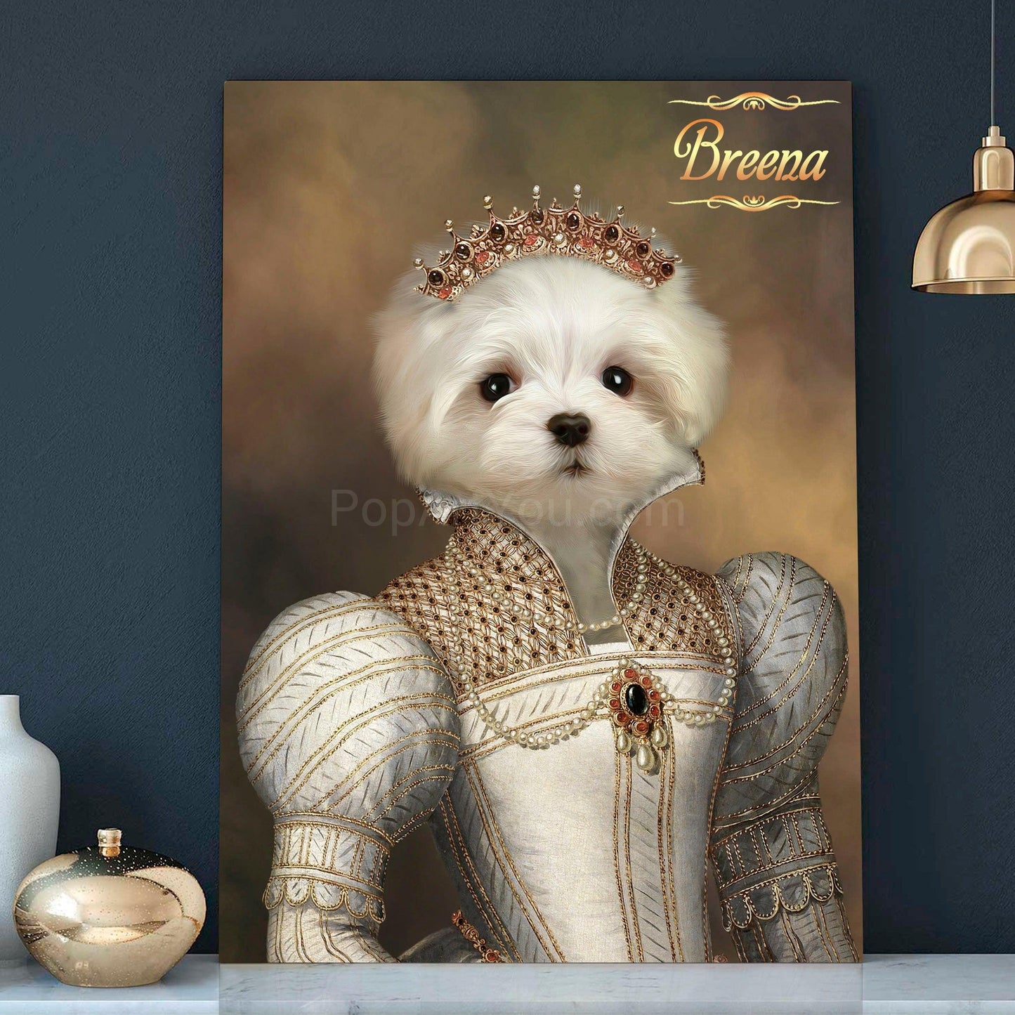 The Pearled Lady female pet portrait