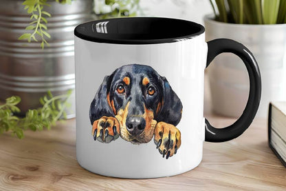 Personalized Two-Tone Mug with Dog Portrait – Custom Pet Gift