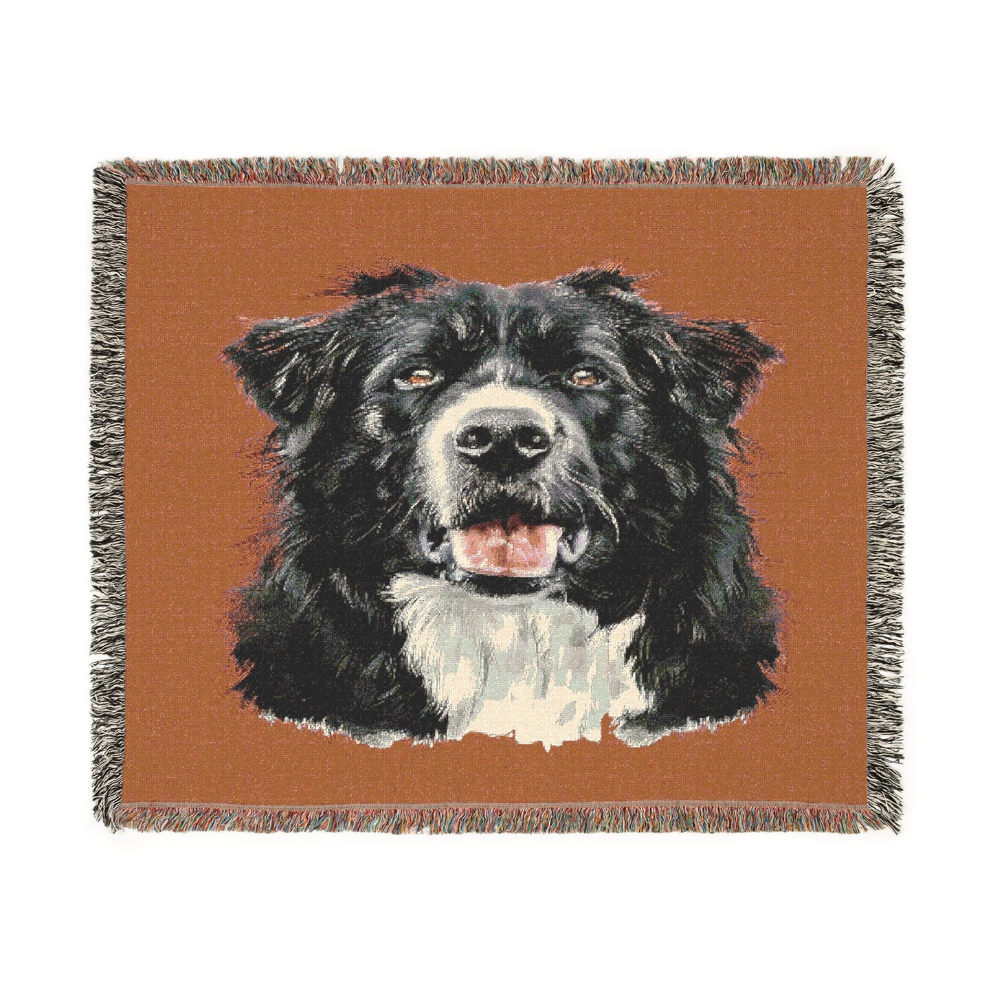 Personalized Dog Portrait Woven Blanket – Custom Pet Gift