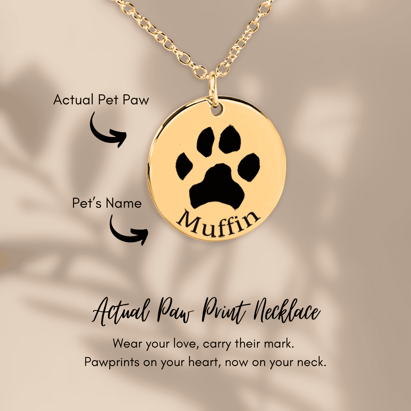 Personalized Paw Print Memorial Necklace – Pet Keepsake