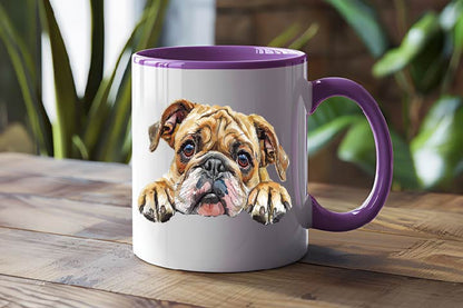 Personalized Two-Tone Mug with Dog Portrait – Custom Pet Gift