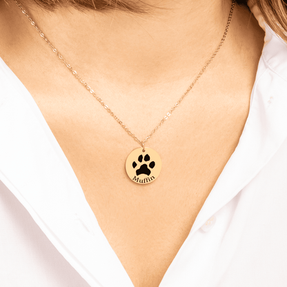 Personalized Paw Print Memorial Necklace – Pet Keepsake