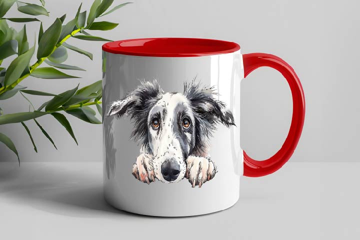 Personalized Two-Tone Mug with Dog Portrait – Custom Pet Gift