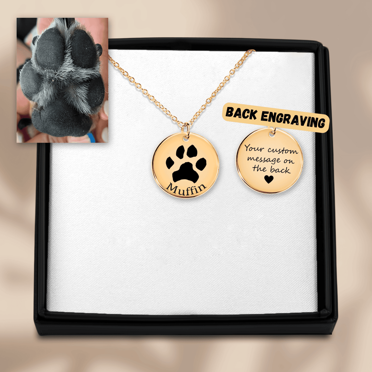 Personalized Paw Print Memorial Necklace – Pet Keepsake