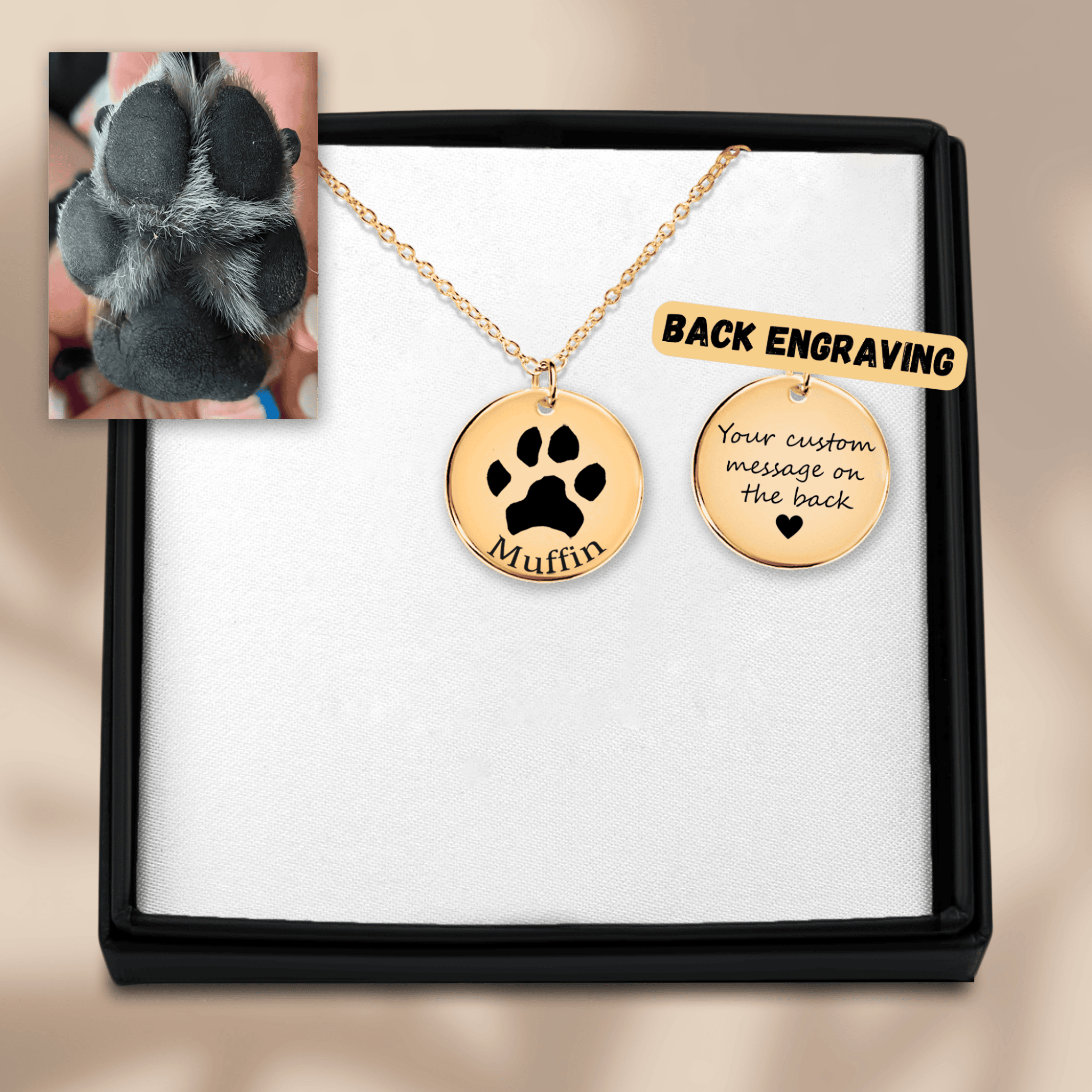 Personalized Paw Print Memorial Necklace – Pet Keepsake