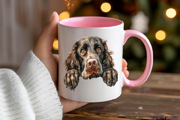 Personalized Two-Tone Mug with Dog Portrait – Custom Pet Gift