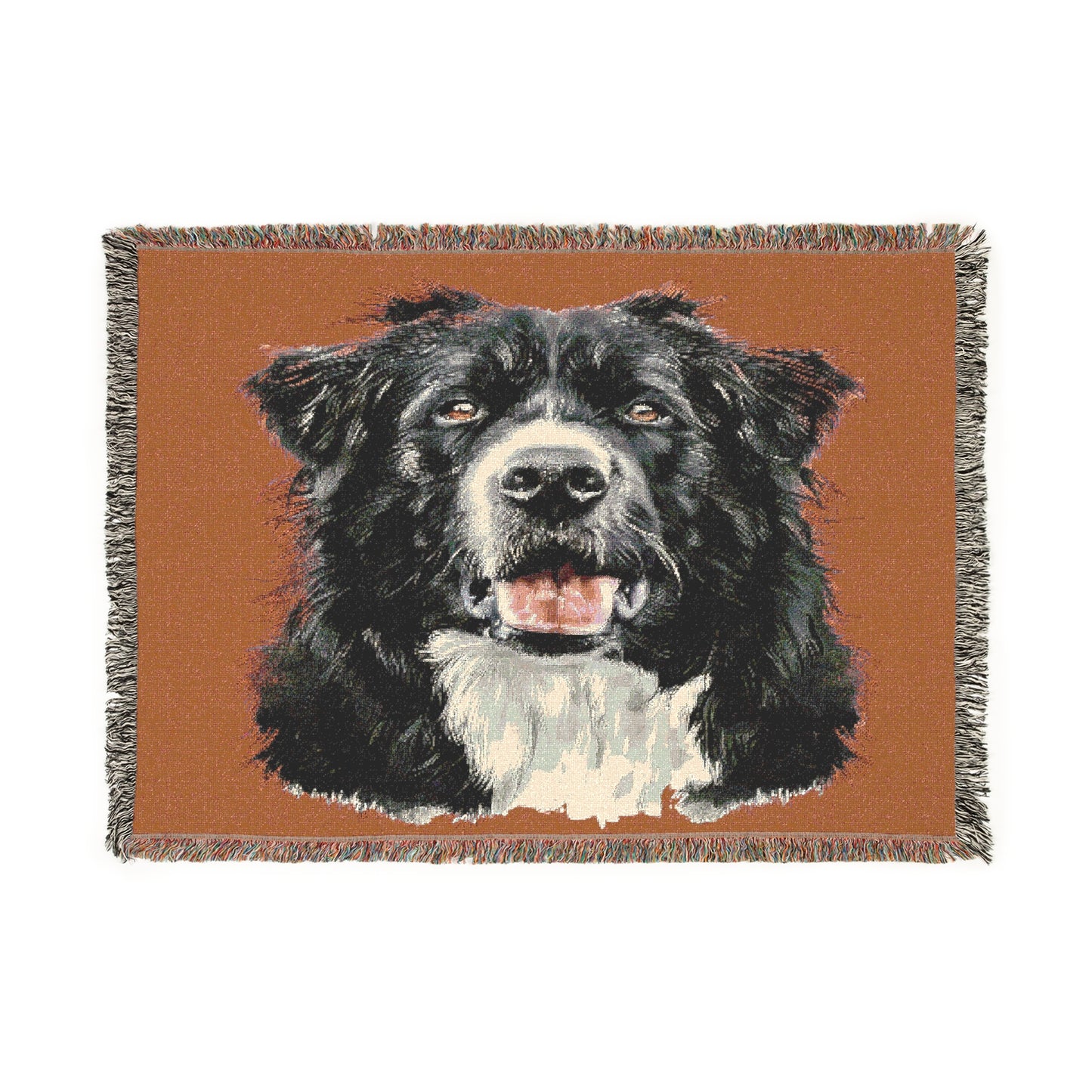 Personalized Dog Portrait Woven Blanket – Custom Pet Gift