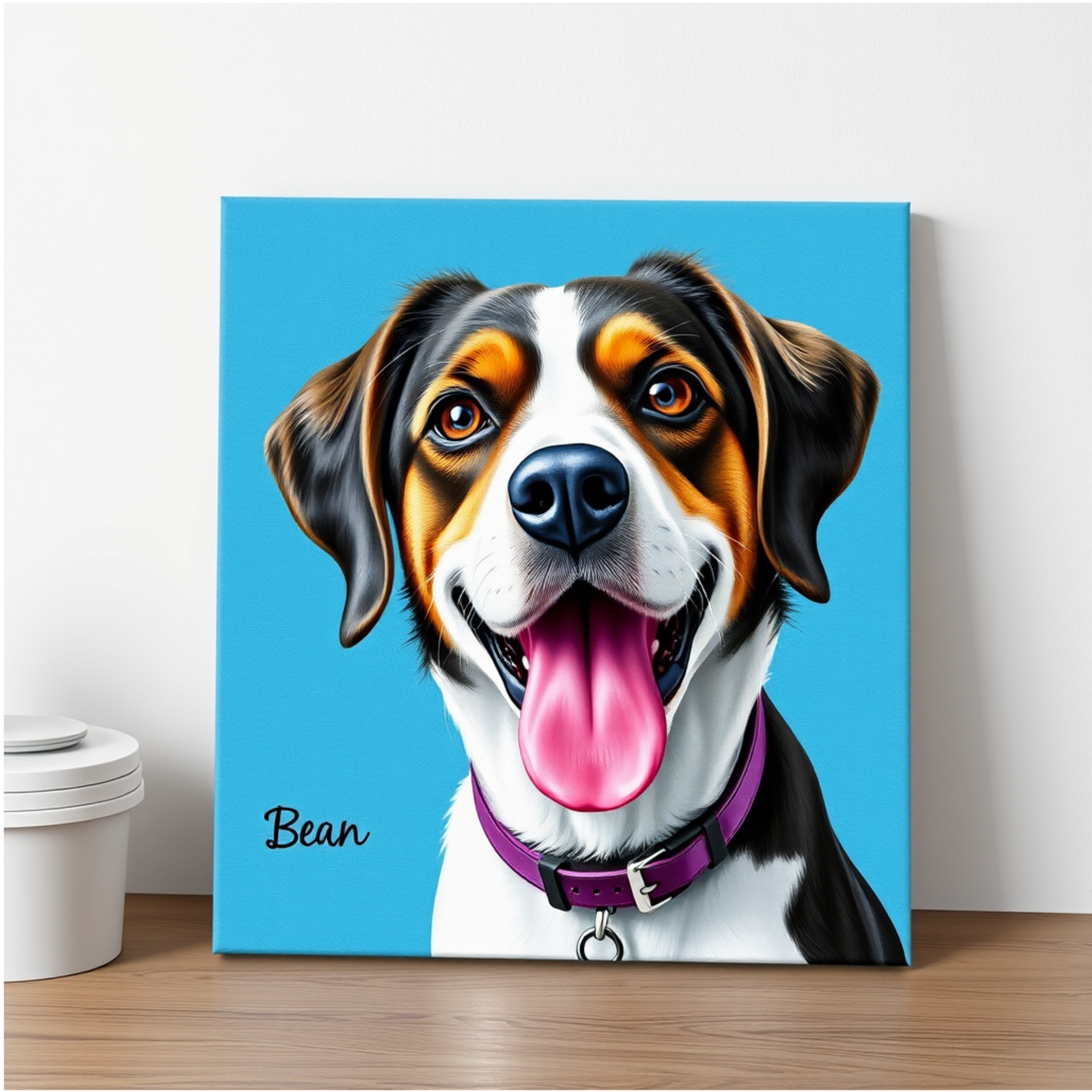 Custom Dog Portrait - Square Canvas | Personalized Pet Art