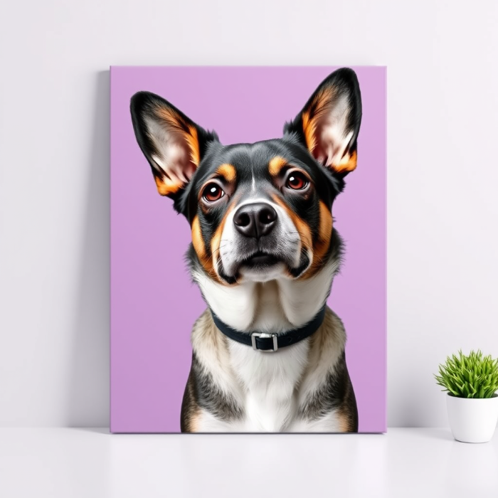 Custom Dog Portrait Canvas – Personalized Pet Artwork