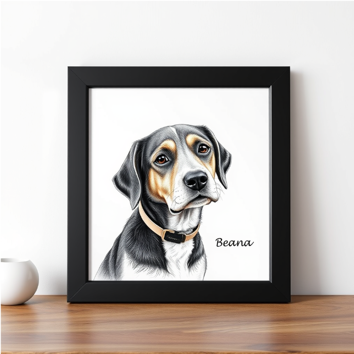 Personalized Pet Portrait in Drawing Style – Square Canvas