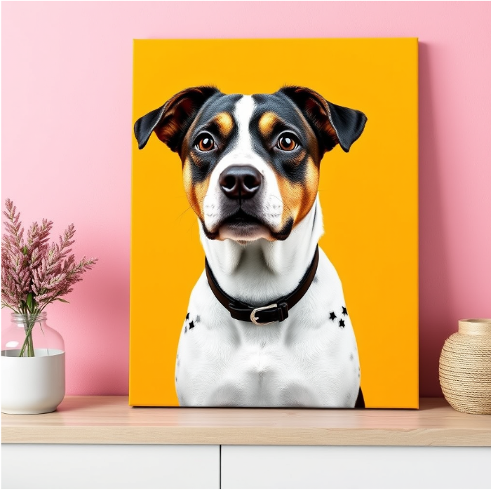 Custom Dog Portrait Canvas – Personalized Pet Artwork