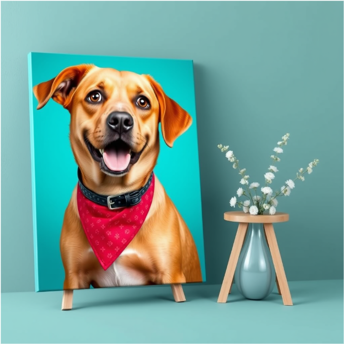 Custom Dog Portrait Canvas – Personalized Pet Artwork