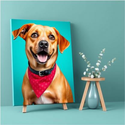 Custom Dog Portrait Canvas – Personalized Pet Artwork