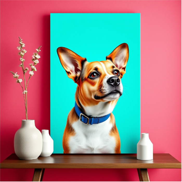 Custom Dog Portrait Canvas – Personalized Pet Artwork