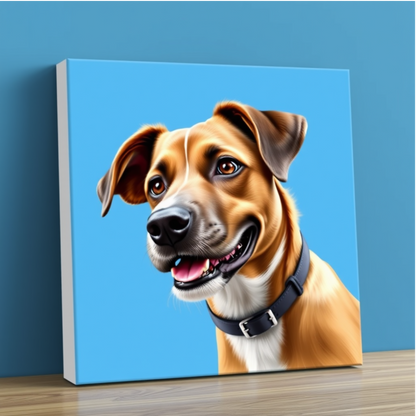 Custom Dog Portrait - Square Canvas | Personalized Pet Art