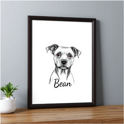 Personalized Pet Portrait in Drawing Style – Square Canvas