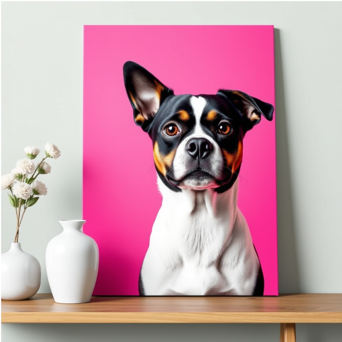 Custom Dog Portrait Canvas – Personalized Pet Artwork