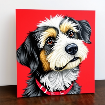 Custom Dog Portrait - Square Canvas | Personalized Pet Art