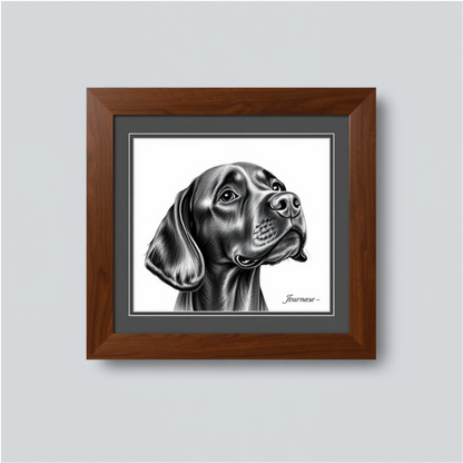 Personalized Dog Drawing Style Framed Gallery Print - Custom Pet Portrait