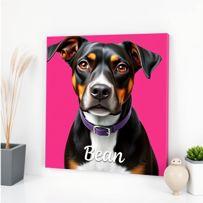 Custom Dog Portrait - Square Canvas | Personalized Pet Art