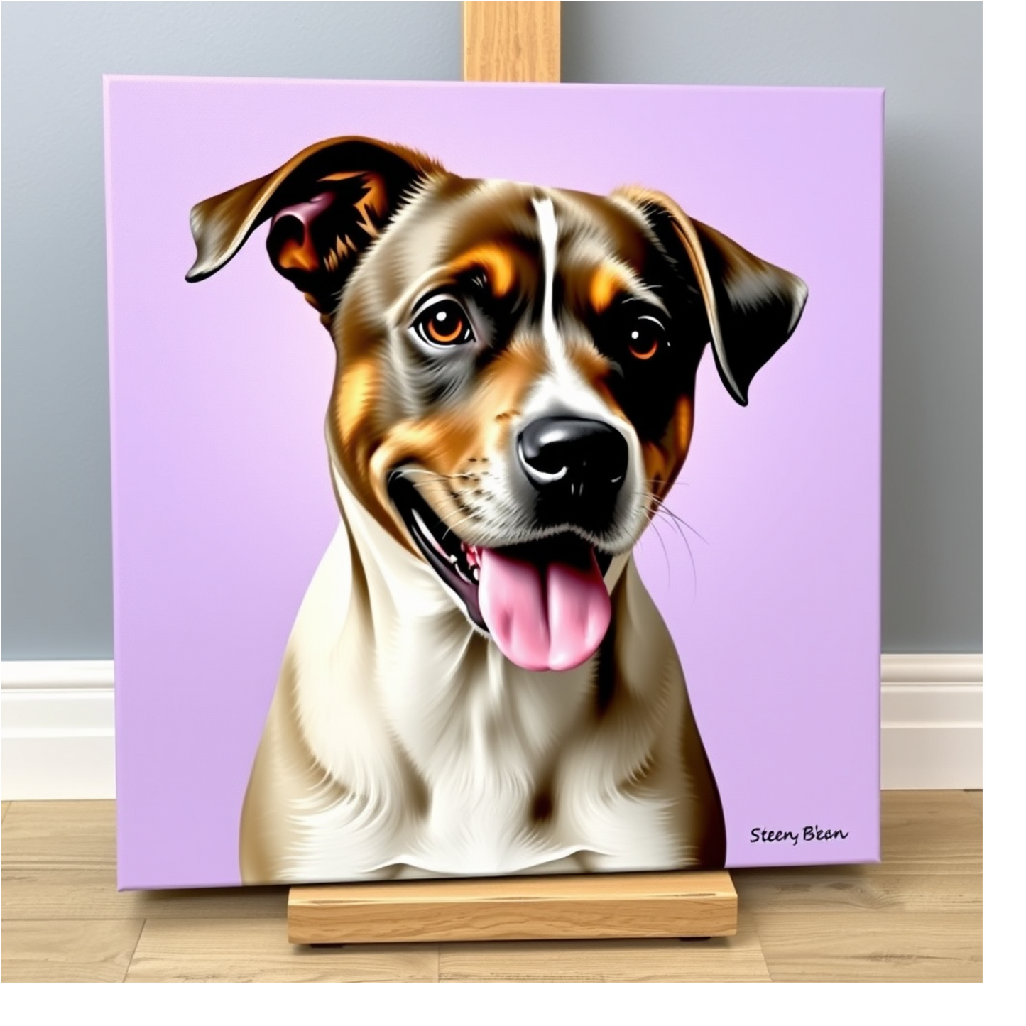 Custom Dog Portrait - Square Canvas | Personalized Pet Art