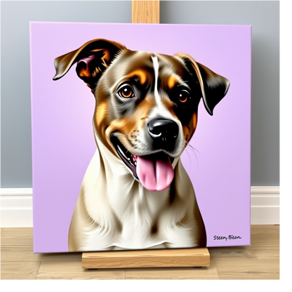 Custom Dog Portrait - Square Canvas | Personalized Pet Art