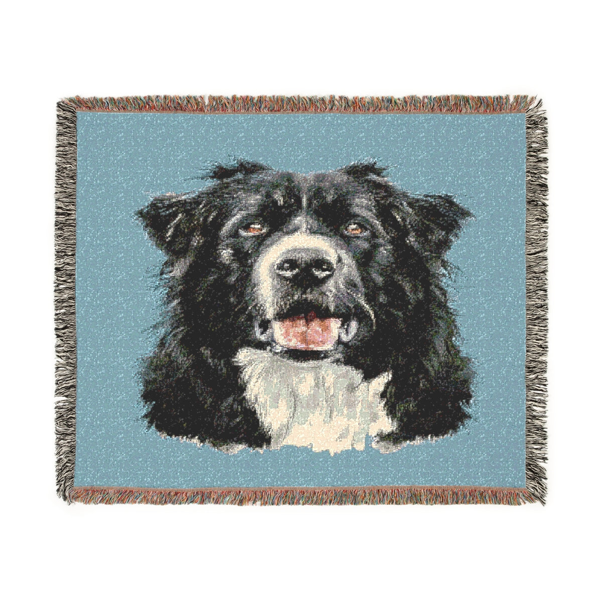 Personalized Dog Portrait Woven Blanket – Custom Pet Gift