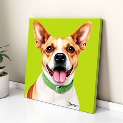 Custom Dog Portrait - Square Canvas | Personalized Pet Art