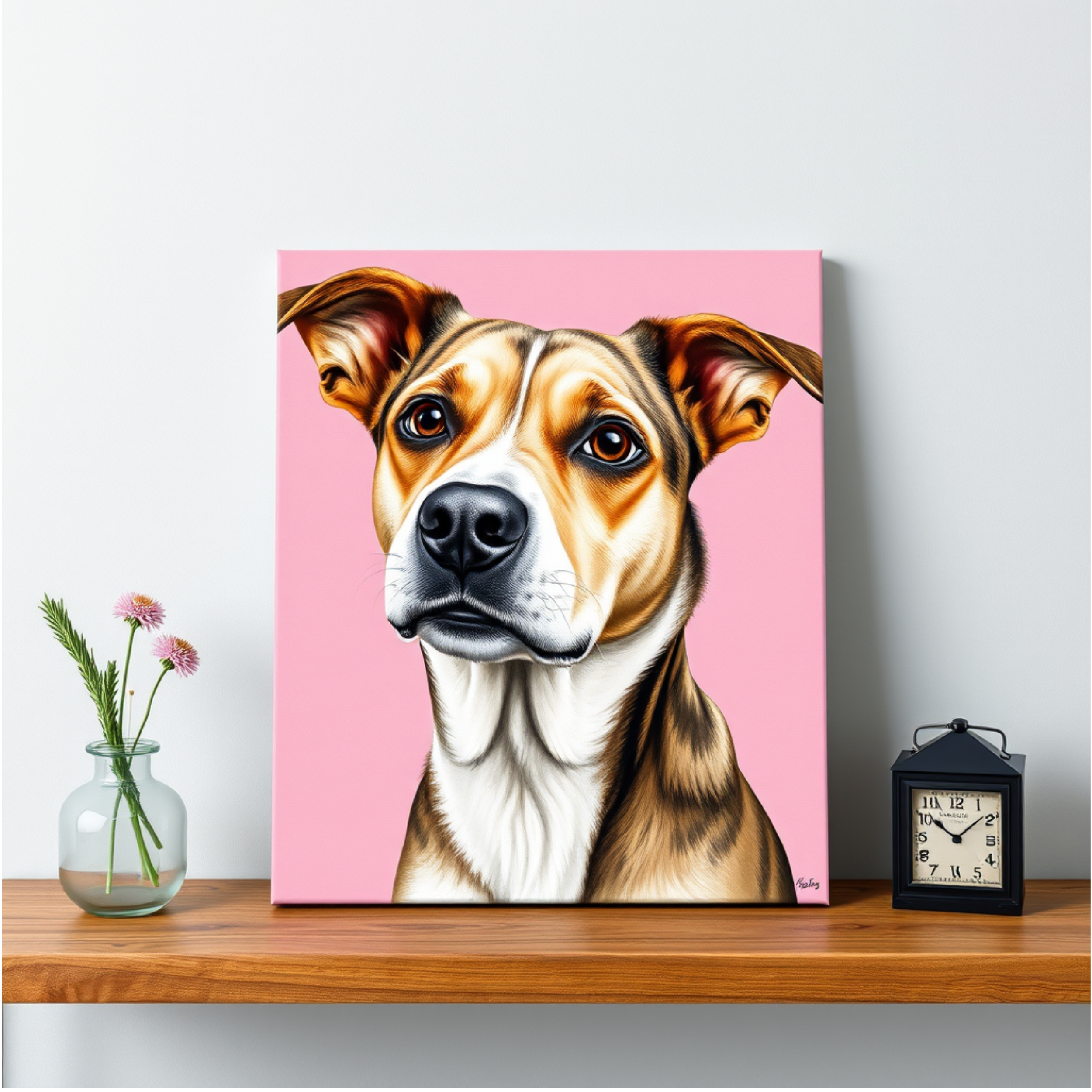 Custom Dog Portrait - Square Canvas | Personalized Pet Art