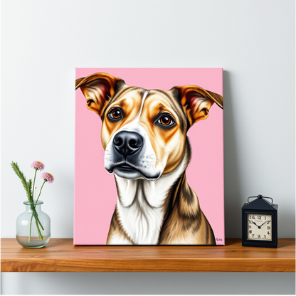 Custom Dog Portrait - Square Canvas | Personalized Pet Art