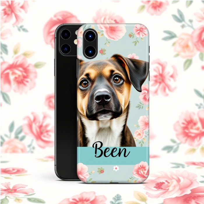 Personalized Floral Pet iPhone Case – Custom Pet Print