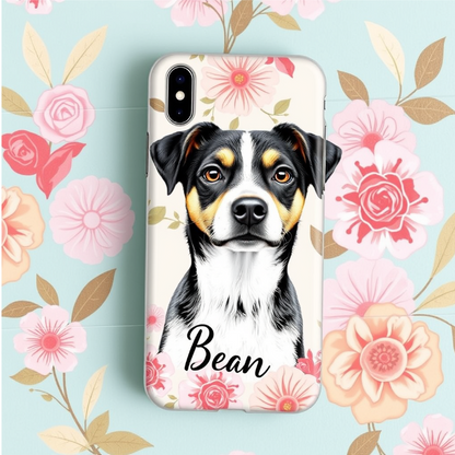 Personalized Floral Pet iPhone Case – Custom Pet Print