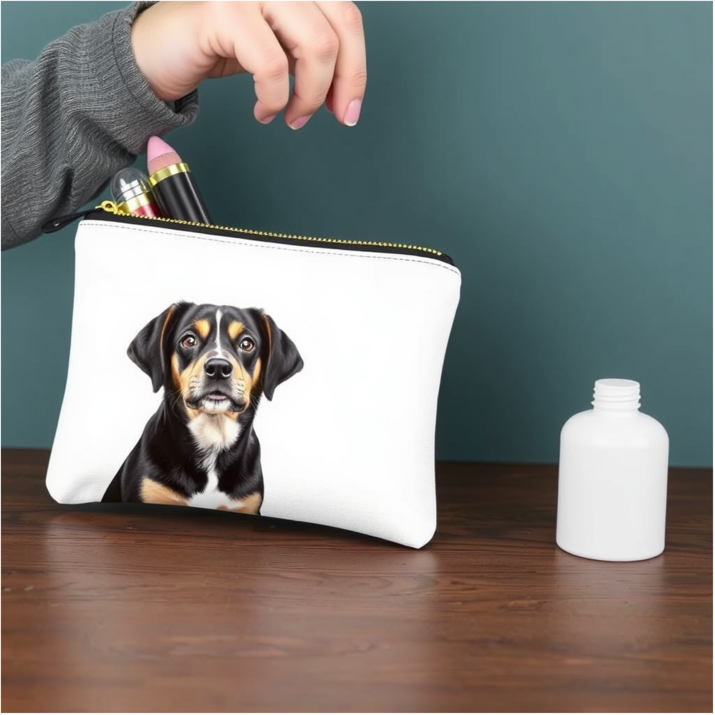 Personalized Pet Portrait Pouch – Stylish Custom Accessory Bag