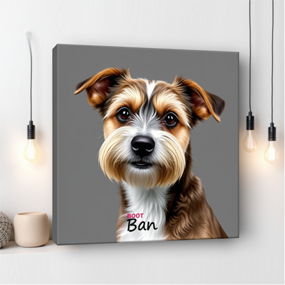 Custom Dog Portrait - Square Canvas | Personalized Pet Art