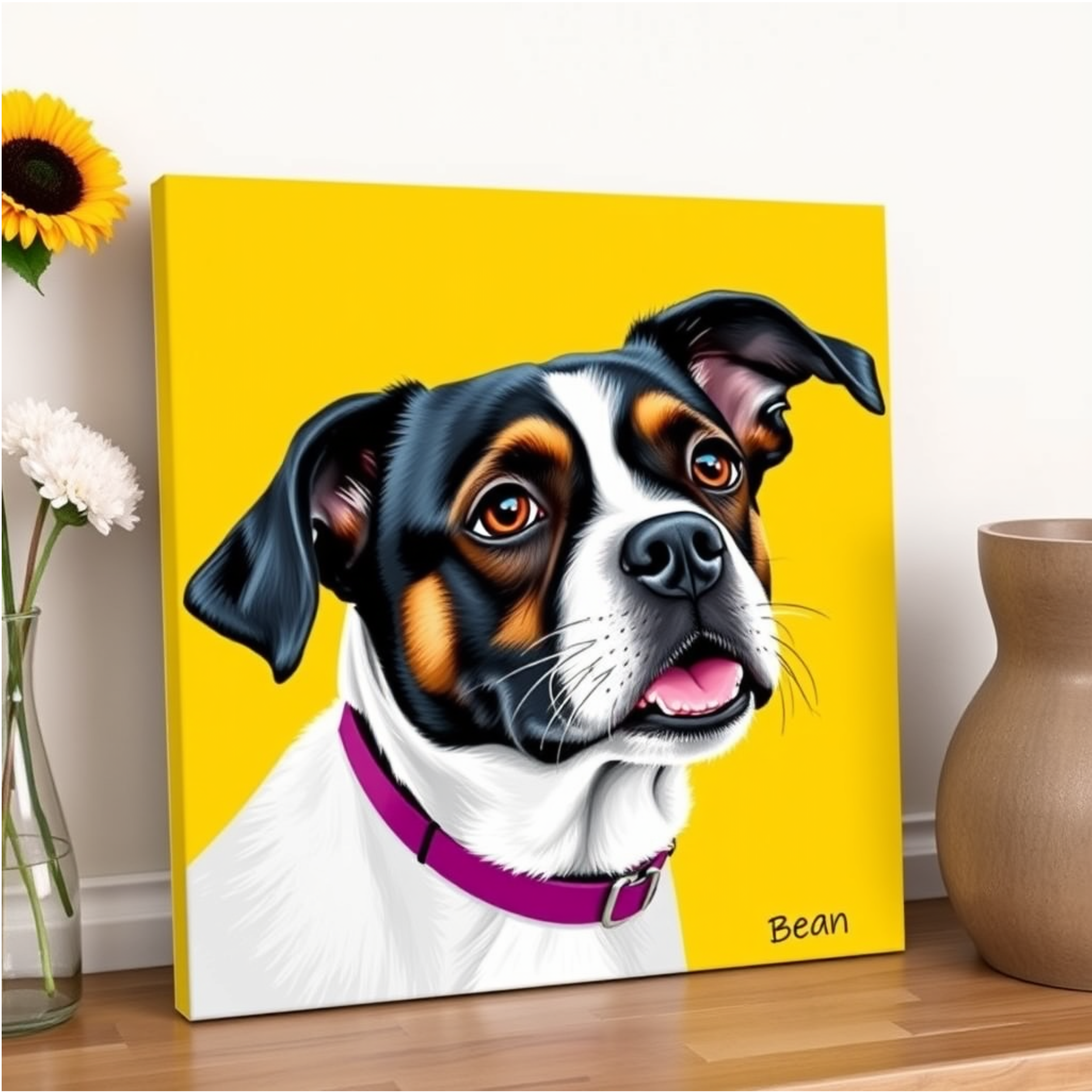 Custom Dog Portrait - Square Canvas | Personalized Pet Art