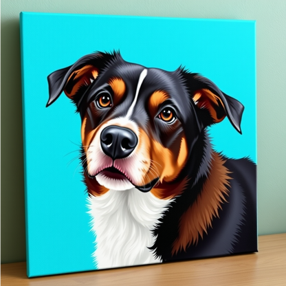 Custom Dog Portrait - Square Canvas | Personalized Pet Art