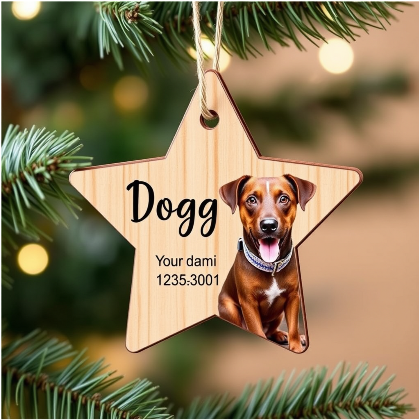 Personalized Wooden Pet Ornament – Custom Pet Decoration