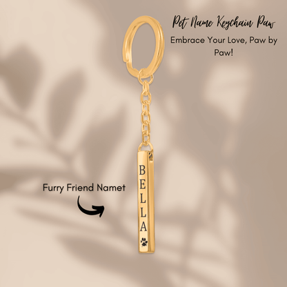 Personalized Paw Print Vertical Bar Necklace – Pet Memorial