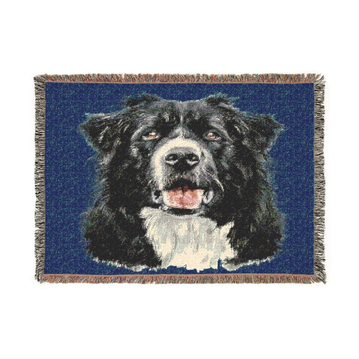 Personalized Dog Portrait Woven Blanket – Custom Pet Gift