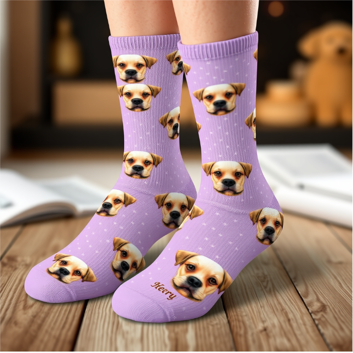 Personalized Pet Face Socks – Custom Dog Face Socks for Pet Lovers