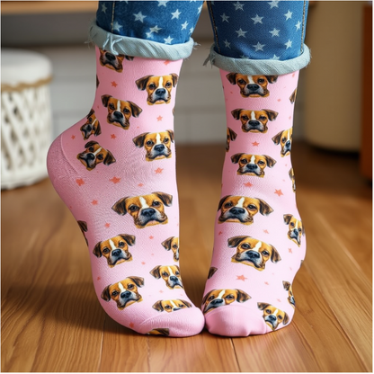 Personalized Pet Face Socks – Custom Dog Face Socks for Pet Lovers