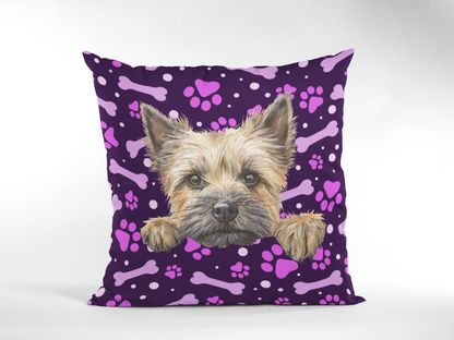 Personalized Bone Pattern Pet Pillow – Custom Portrait for Pets