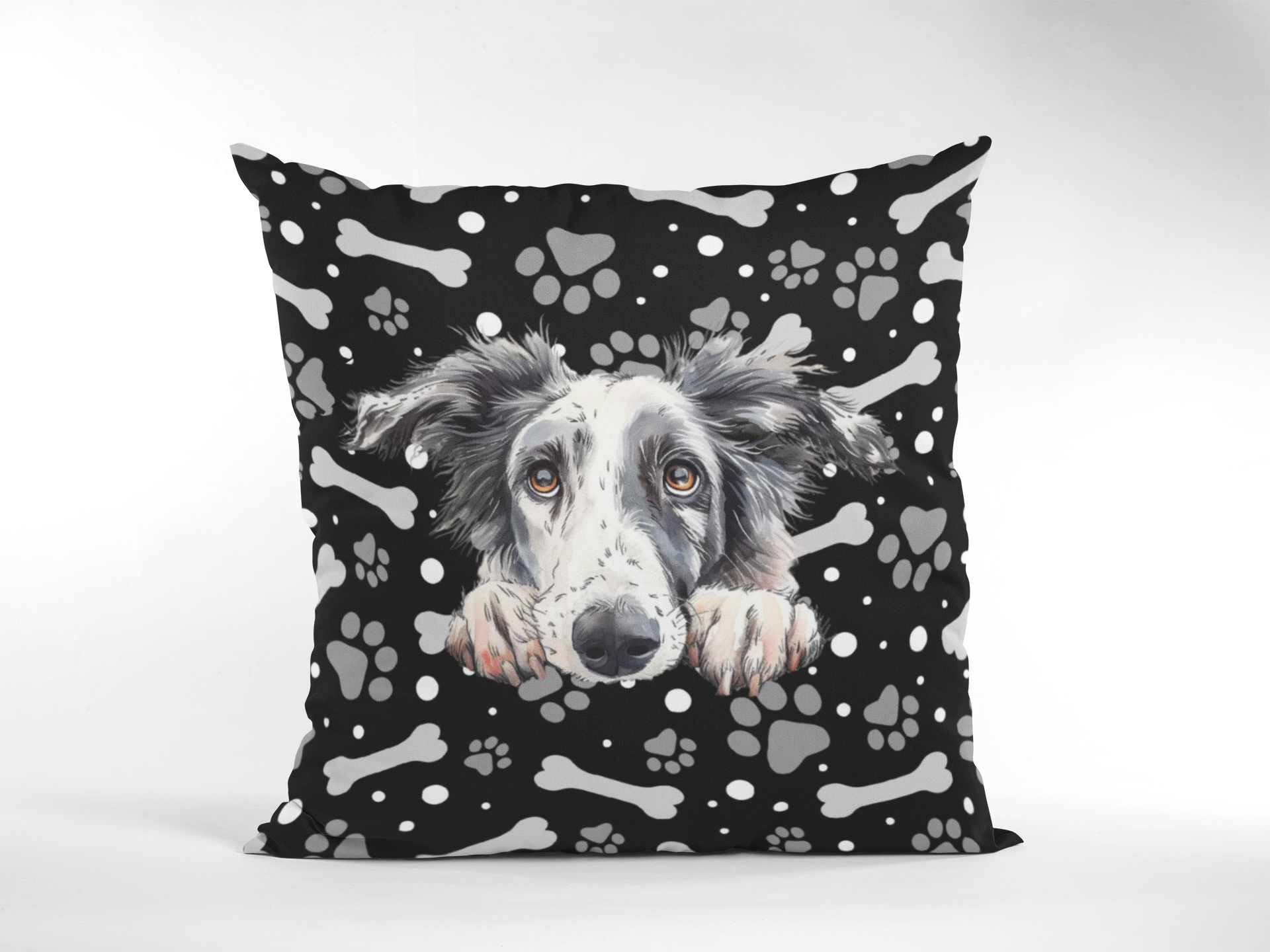 Personalized Bone Pattern Pet Pillow – Custom Portrait for Pets